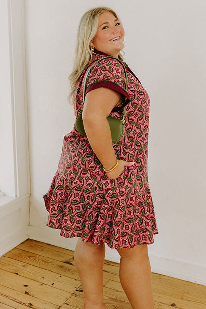 Sangria Curves Isadora Silk Mini Dress in Sangria