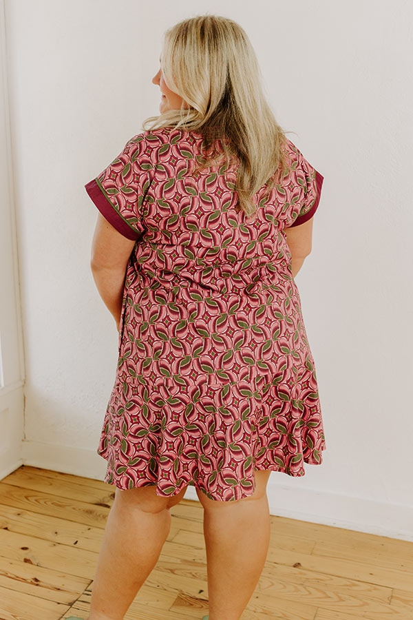 Sangria Curves Isadora Silk Mini Dress in Sangria