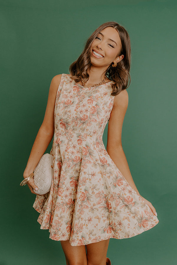 yellow Margot Floral Denim Mini Dress