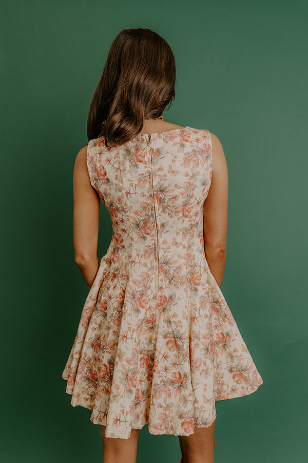 yellow Margot Floral Denim Mini Dress