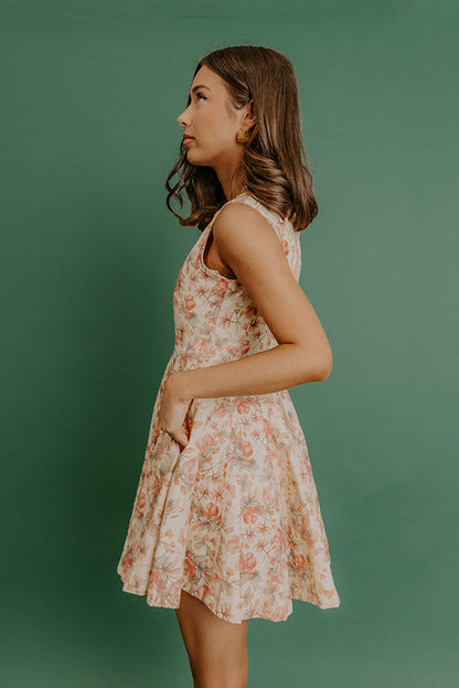 yellow Margot Floral Denim Mini Dress