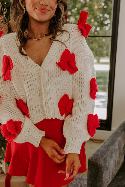 Bows Knit Cardigan Margot Smocked Eyelet Midi Dress