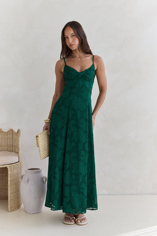 Habita Maxi Dress in Forest Green