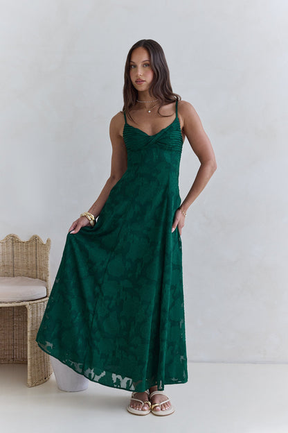 Habita Maxi Dress in Forest Green