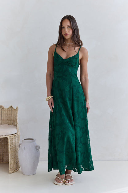Habita Maxi Dress in Forest Green