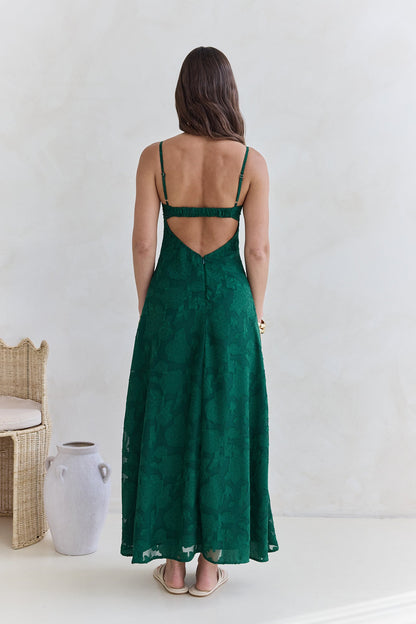 Habita Maxi Dress in Forest Green