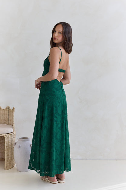 Habita Maxi Dress in Forest Green