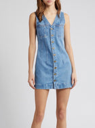 Frame Denim Dresses | Frame Denim Sleeveless Pocket Minidress | Color: Blue | Size: Xs