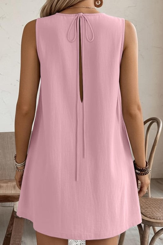 Blue Margot Ruffle Front Dress in Blue
