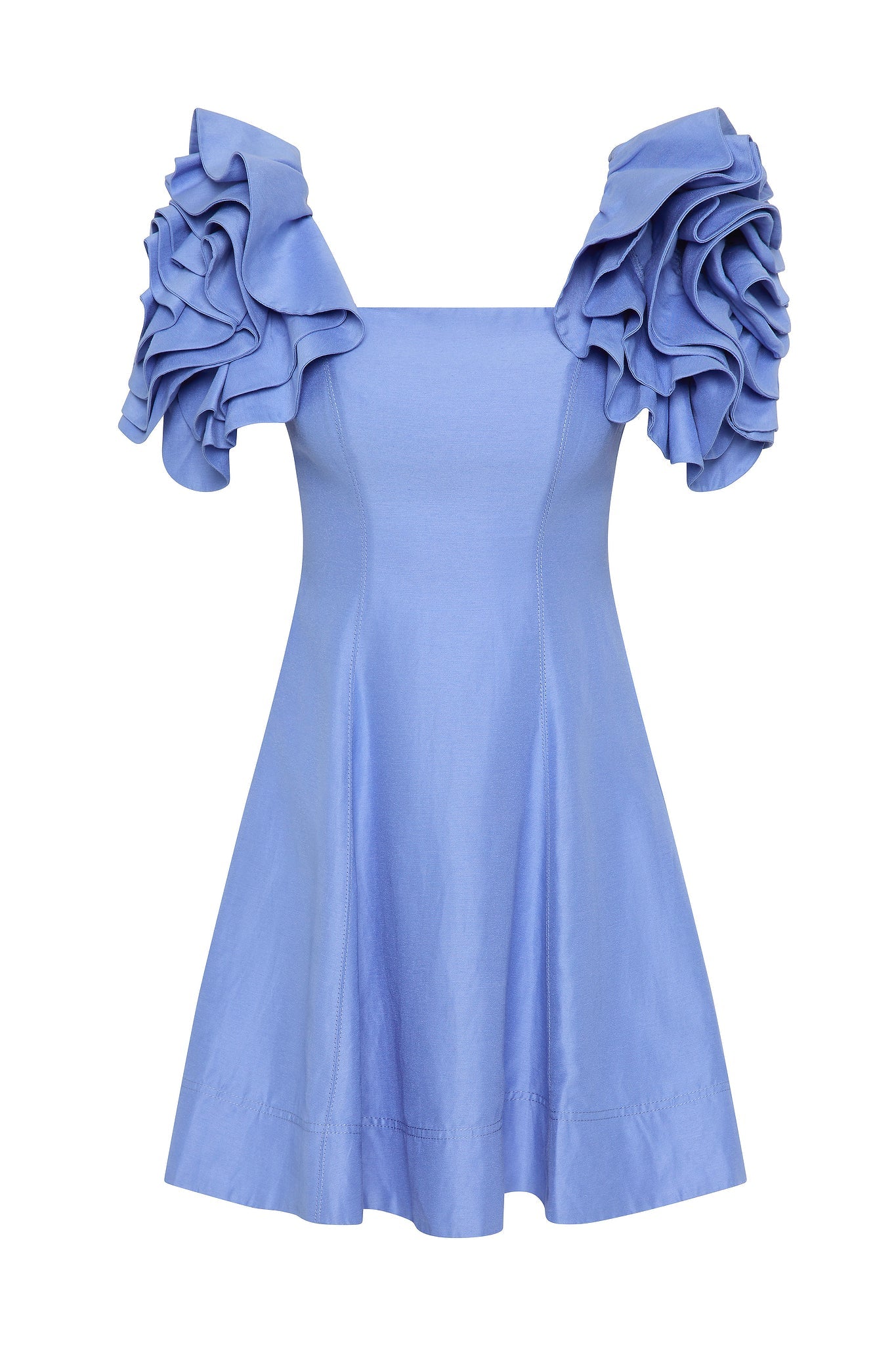 OYSTER BLUE Twyla Silk Mini Dress