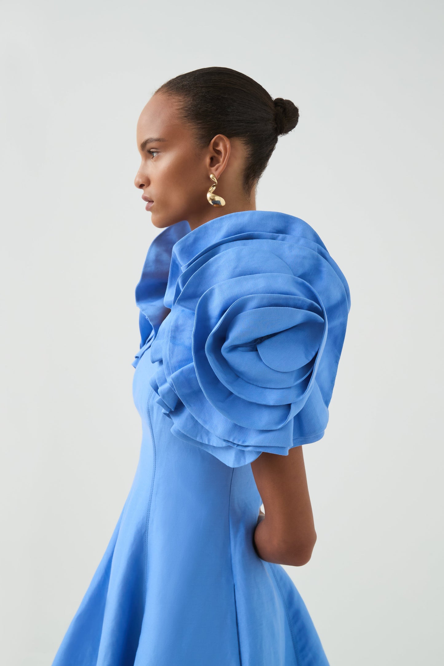 OYSTER BLUE Twyla Silk Mini Dress