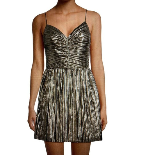 Michael Kors Dresses | Nwt Michael Kors Womens Pleated Lame Bustier D Silver 10 | Color: Red/Silver | Size: 10