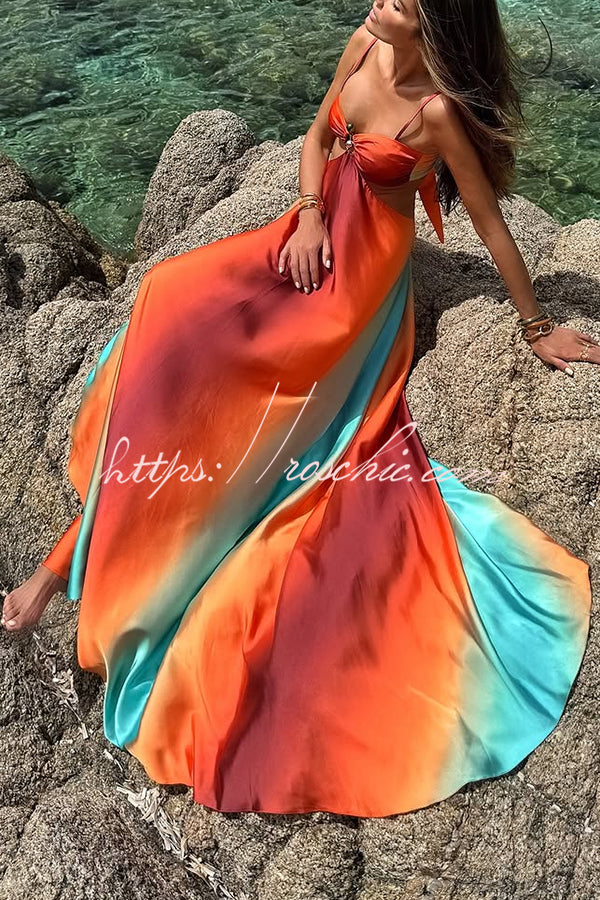 up Vacation Maxi Dress Vivienne Printed Cutout Maxi Dress