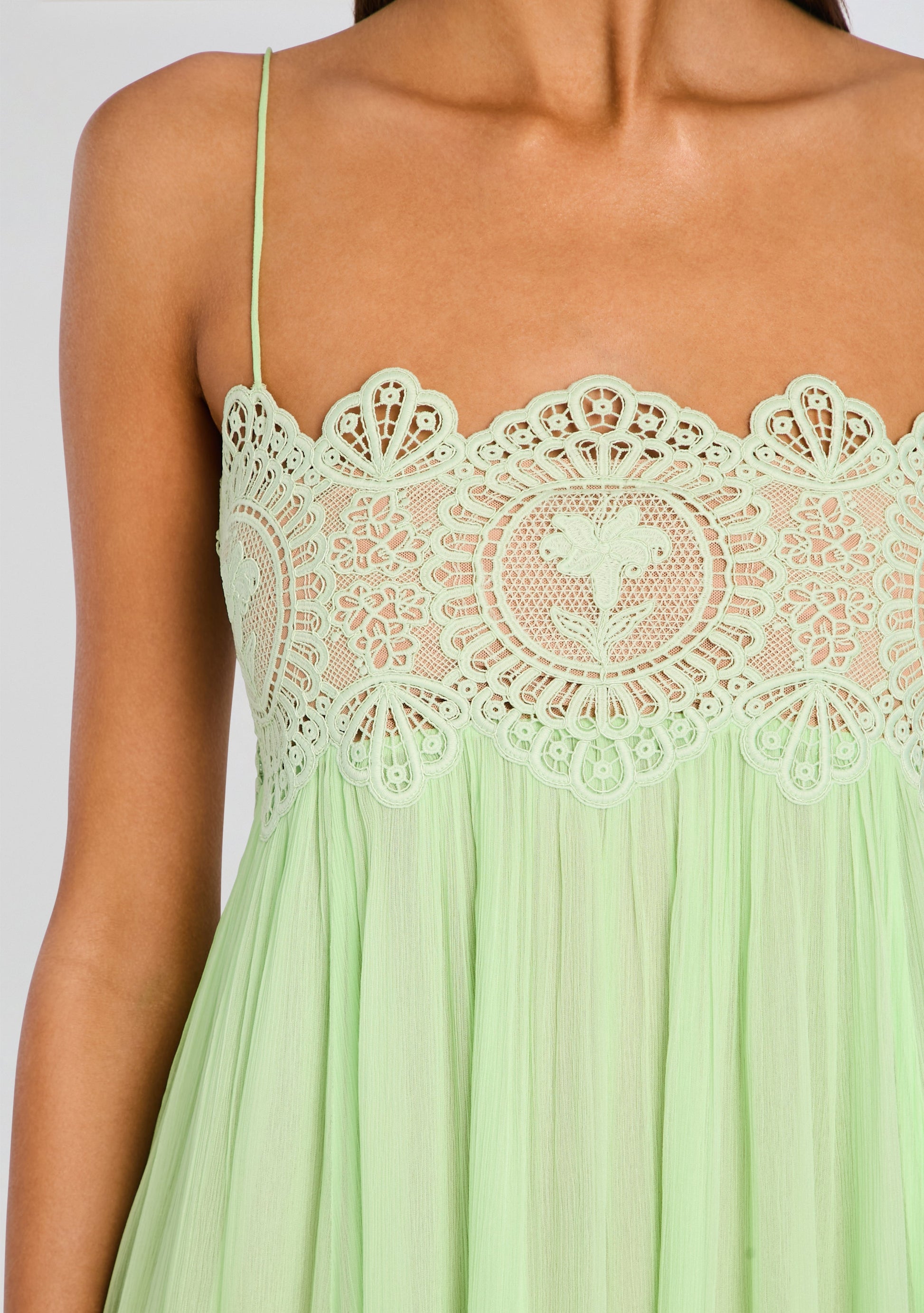 Pistachio Isadora Chiffon Midi Dress in Pistachio