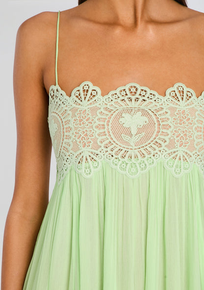 Pistachio Isadora Chiffon Midi Dress in Pistachio