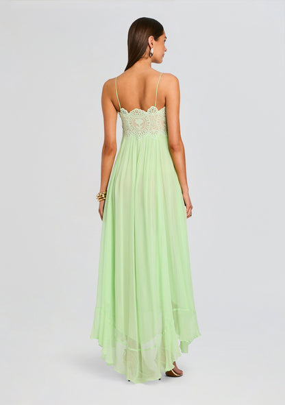 Pistachio Isadora Chiffon Midi Dress in Pistachio