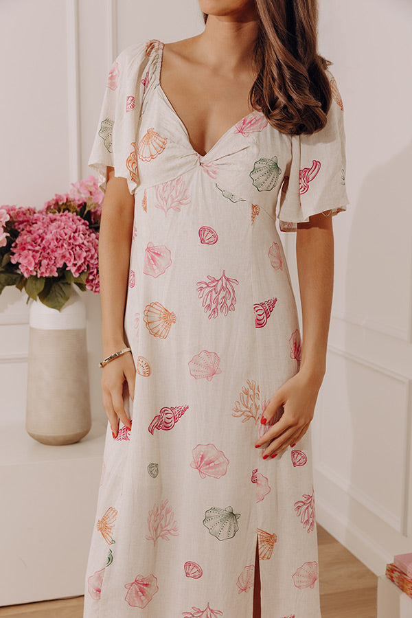Blend Midi Dress Marina Linen-Blend Midi Dress