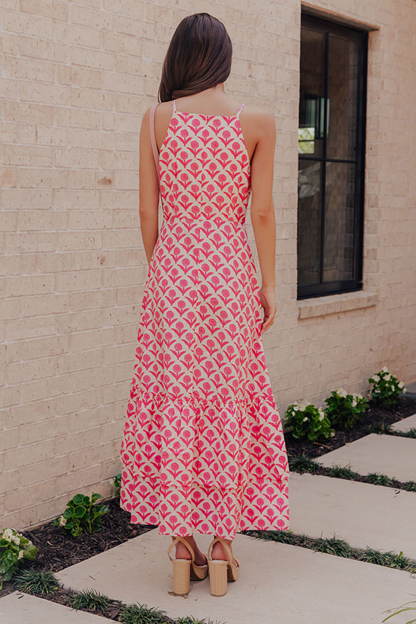 pink Meadow Bloom Floral Midi Dress - M / pink