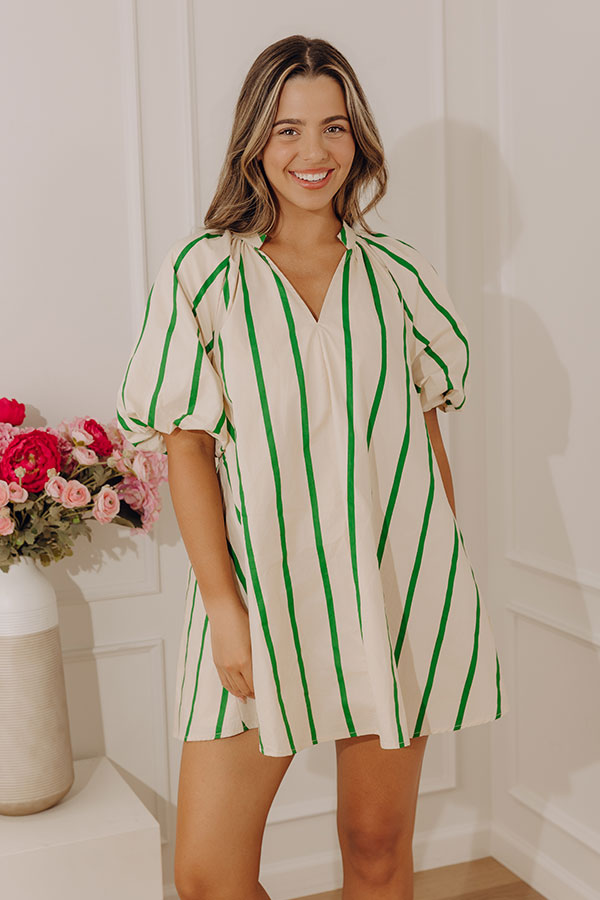 Green Yacht Club Charm Poplin Mini Dress in Black - L / black