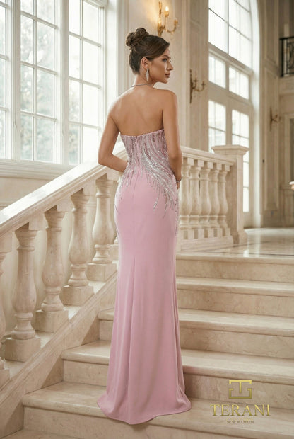 Length Sequin Formal Sheath Terani 262E7354 Alexandra Jacquard Floor-Length Dress