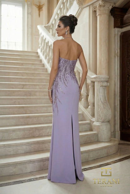 Length Sequin Formal Sheath Terani 262E7354 Alexandra Jacquard Floor-Length Dress
