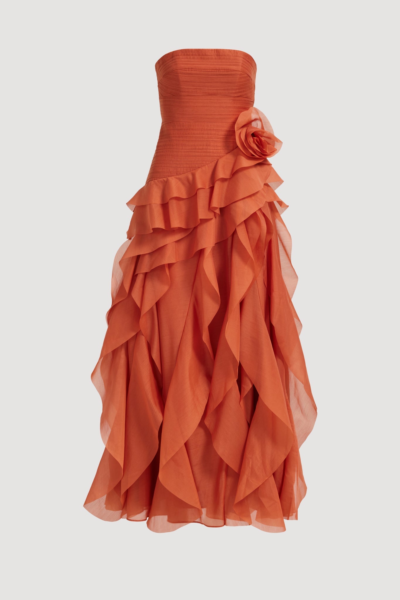 CORAL CLAY Margot Canyon Crepe Gown