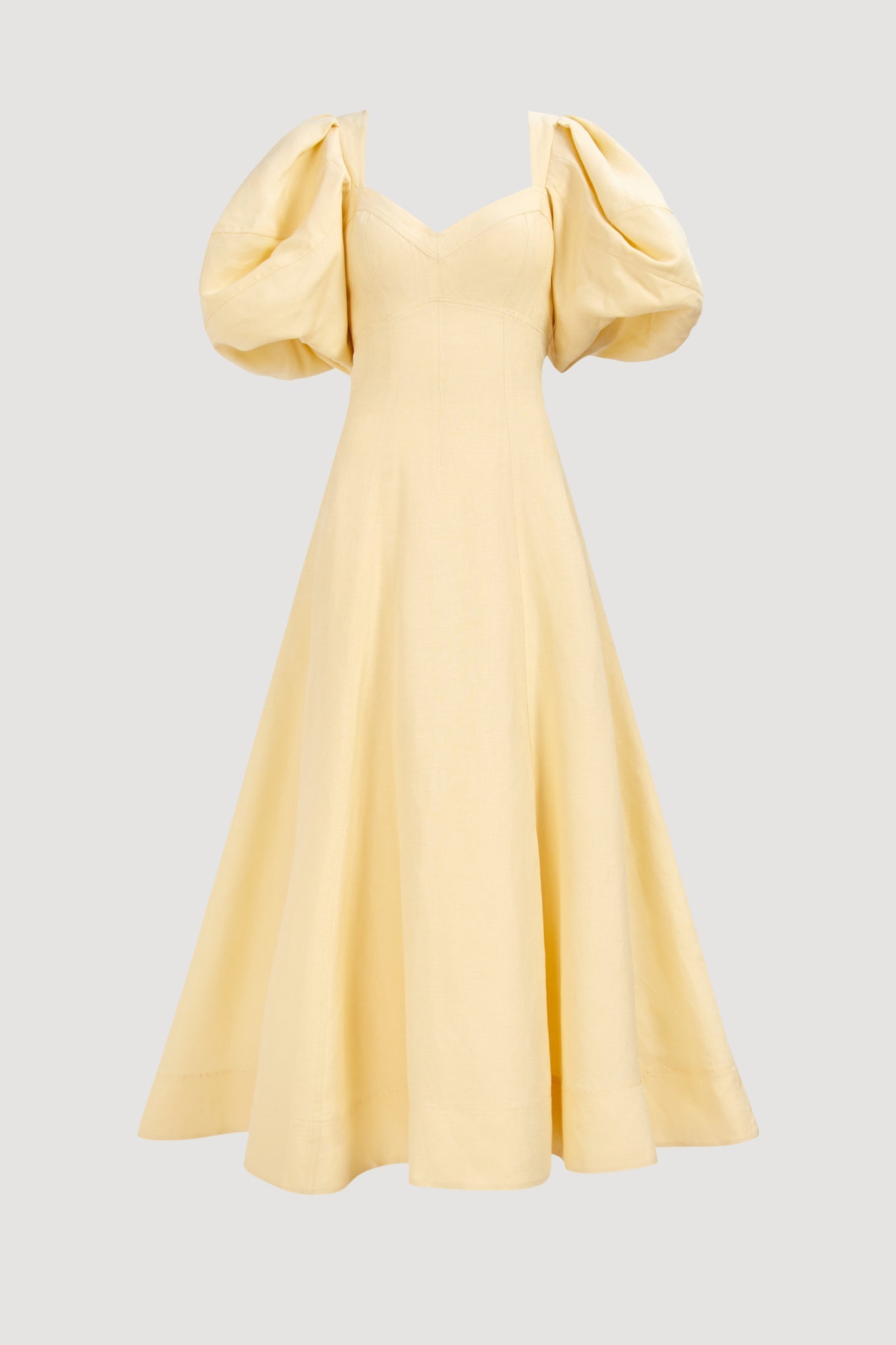 PASTEL YELLOW Sunlee Silk Midi Dress