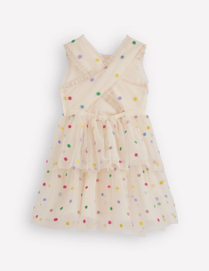 Soft Ivory Multi Spot Margot Polka Dot Occasion Dress