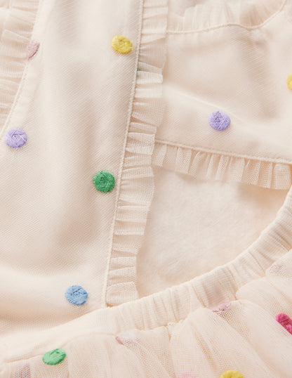 Soft Ivory Multi Spot Margot Polka Dot Occasion Dress
