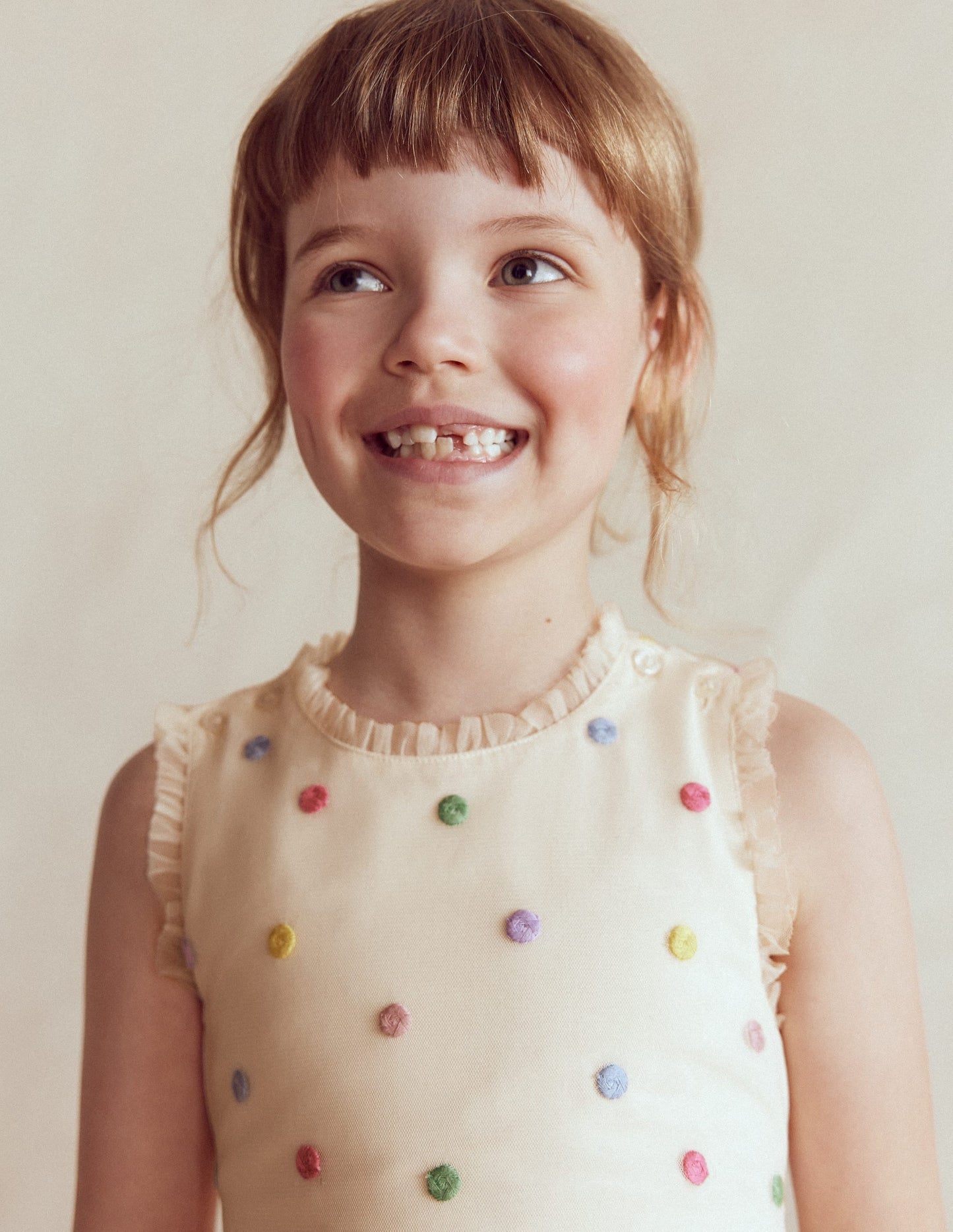 Soft Ivory Multi Spot Margot Polka Dot Occasion Dress