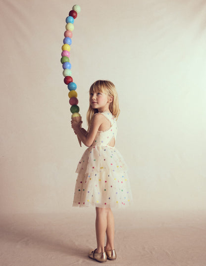 Soft Ivory Multi Spot Margot Polka Dot Occasion Dress