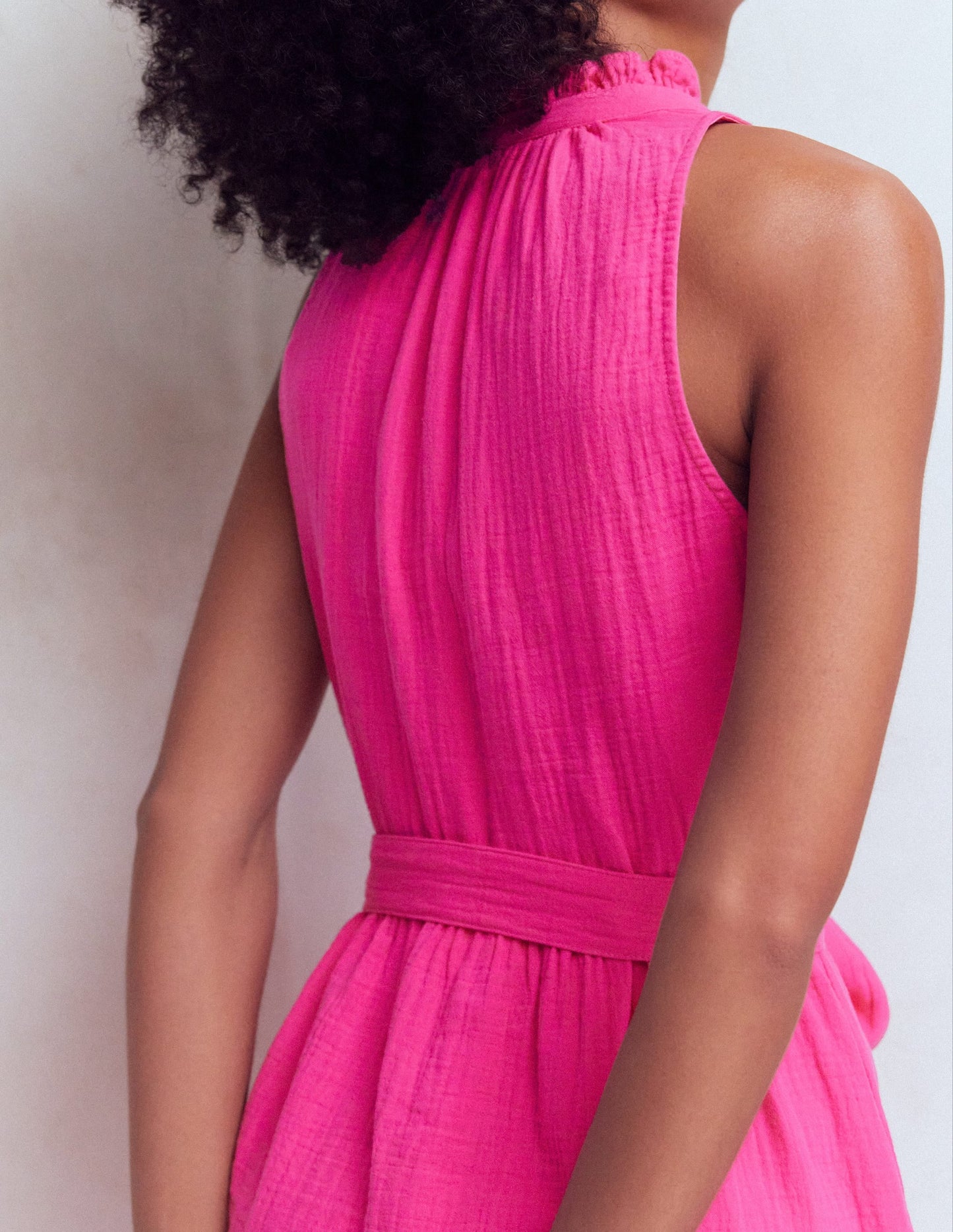 Pink Peony Vivienne Double Cloth Short Dress in Deep Wisteria