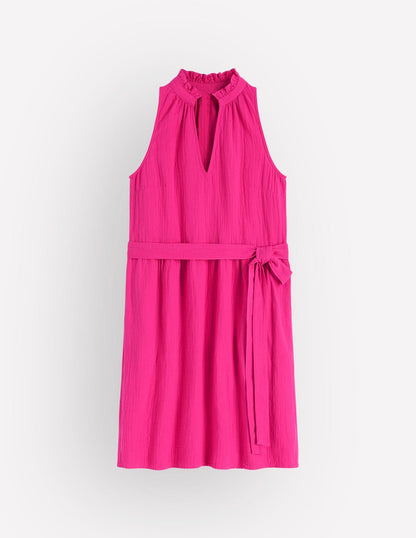 Pink Peony Vivienne Double Cloth Short Dress in Deep Wisteria