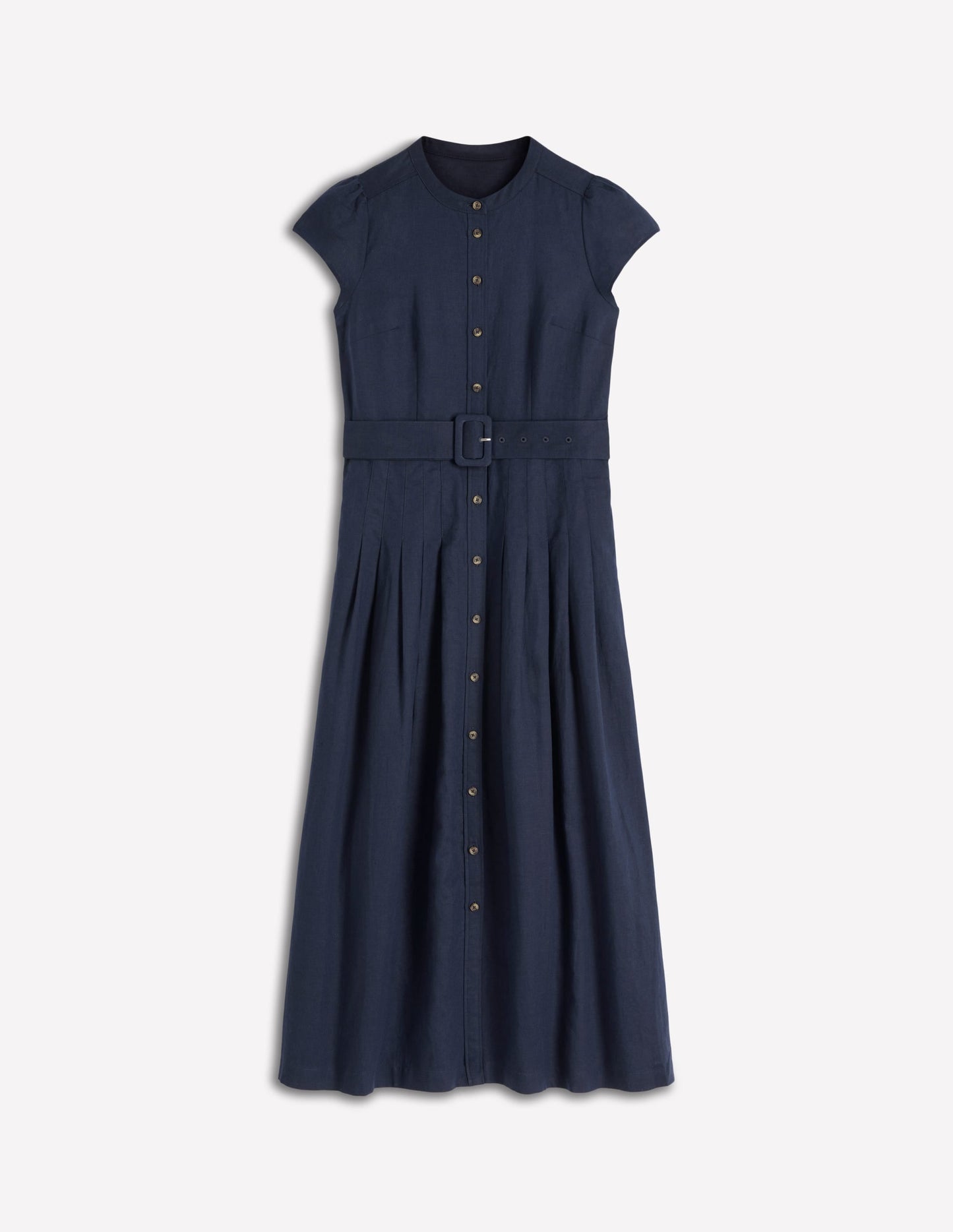 Navy Arabella Linen Blend Dress