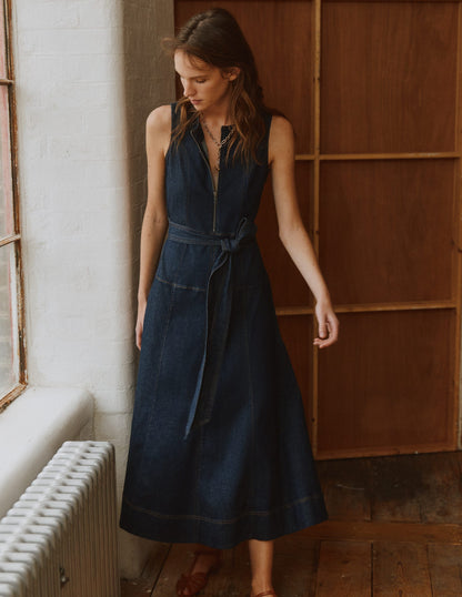 Indigo Wash Margot Denim Sleeveless Dress