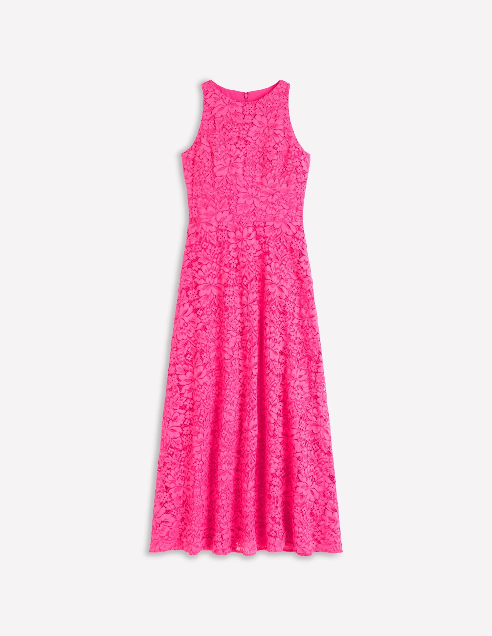 Pink Punch Lace Silvia Boned Bodice Maxi Dress in Green Opulent Blossom