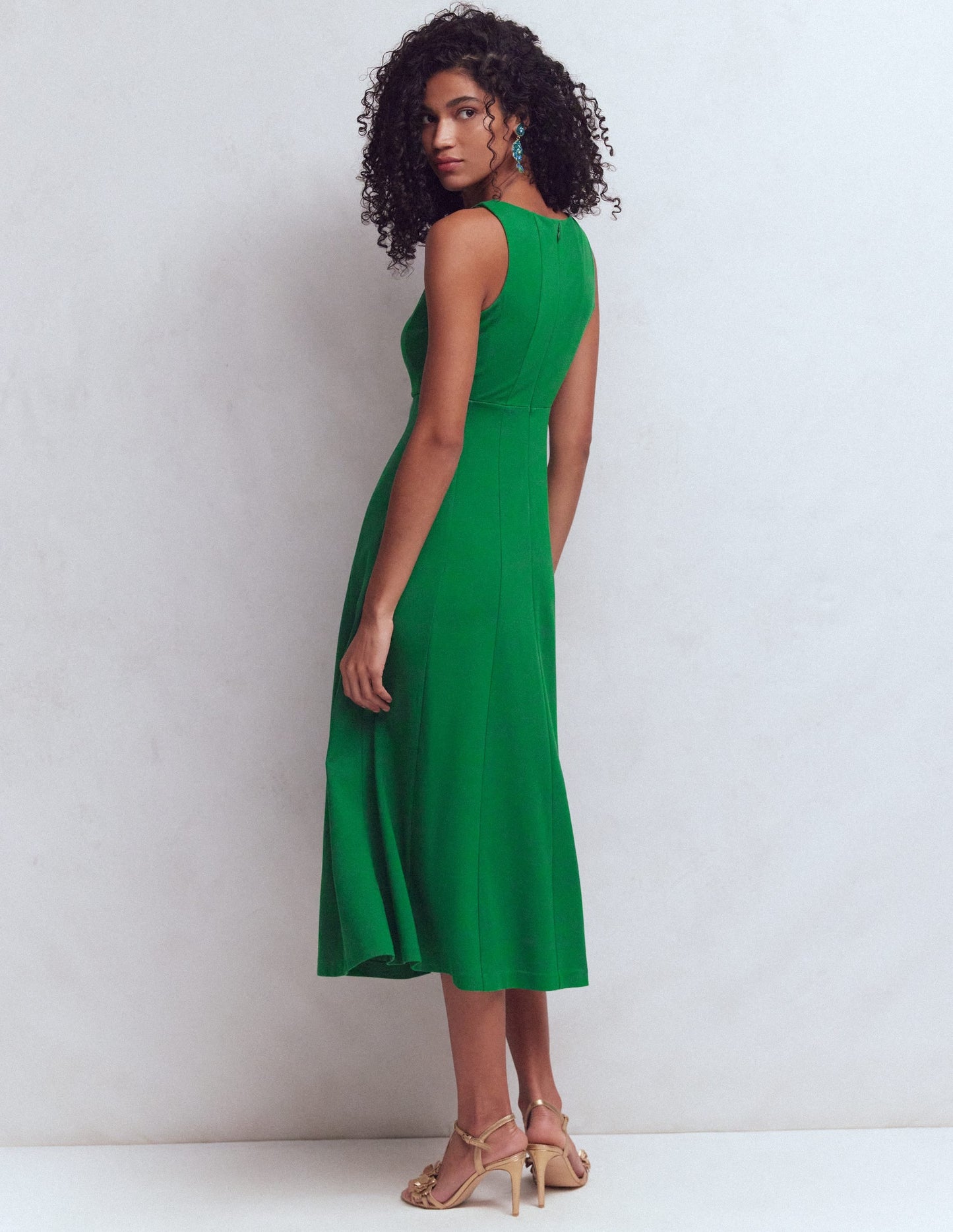 Fresh Green Margot Ponte Midi Dress