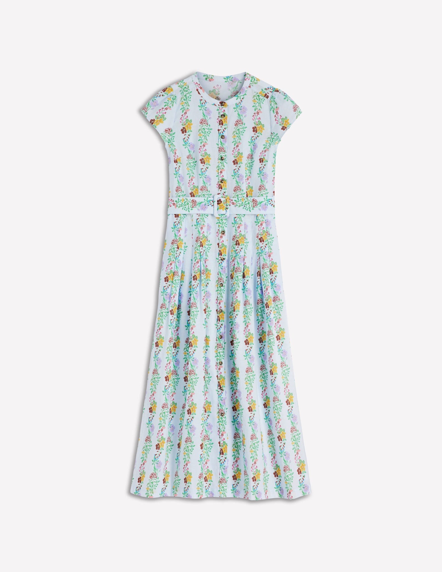 Ice Cube Blue, Blossom Trail Arabella Linen Blend Dress