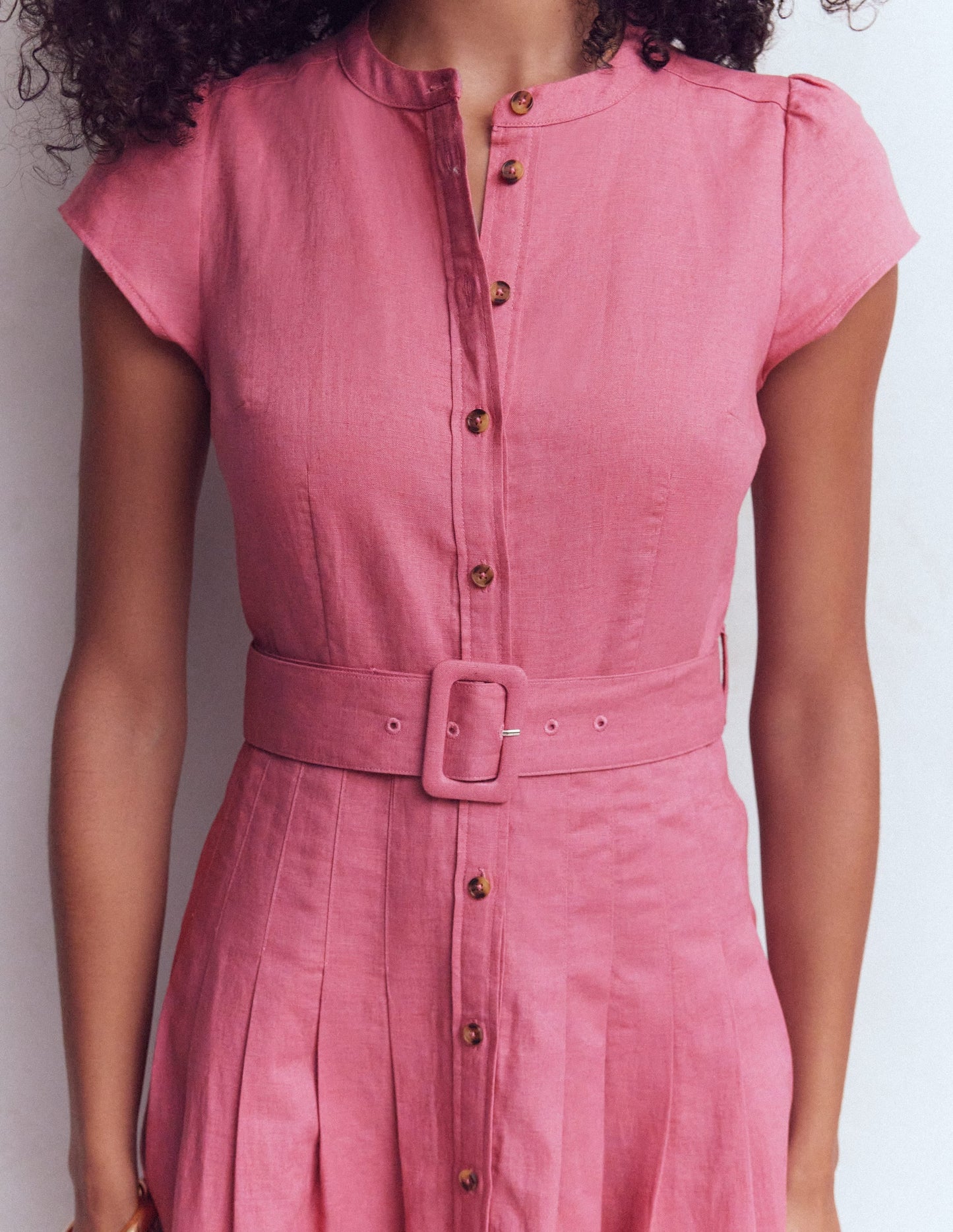 Pink Heather Arabella Linen Blend Dress