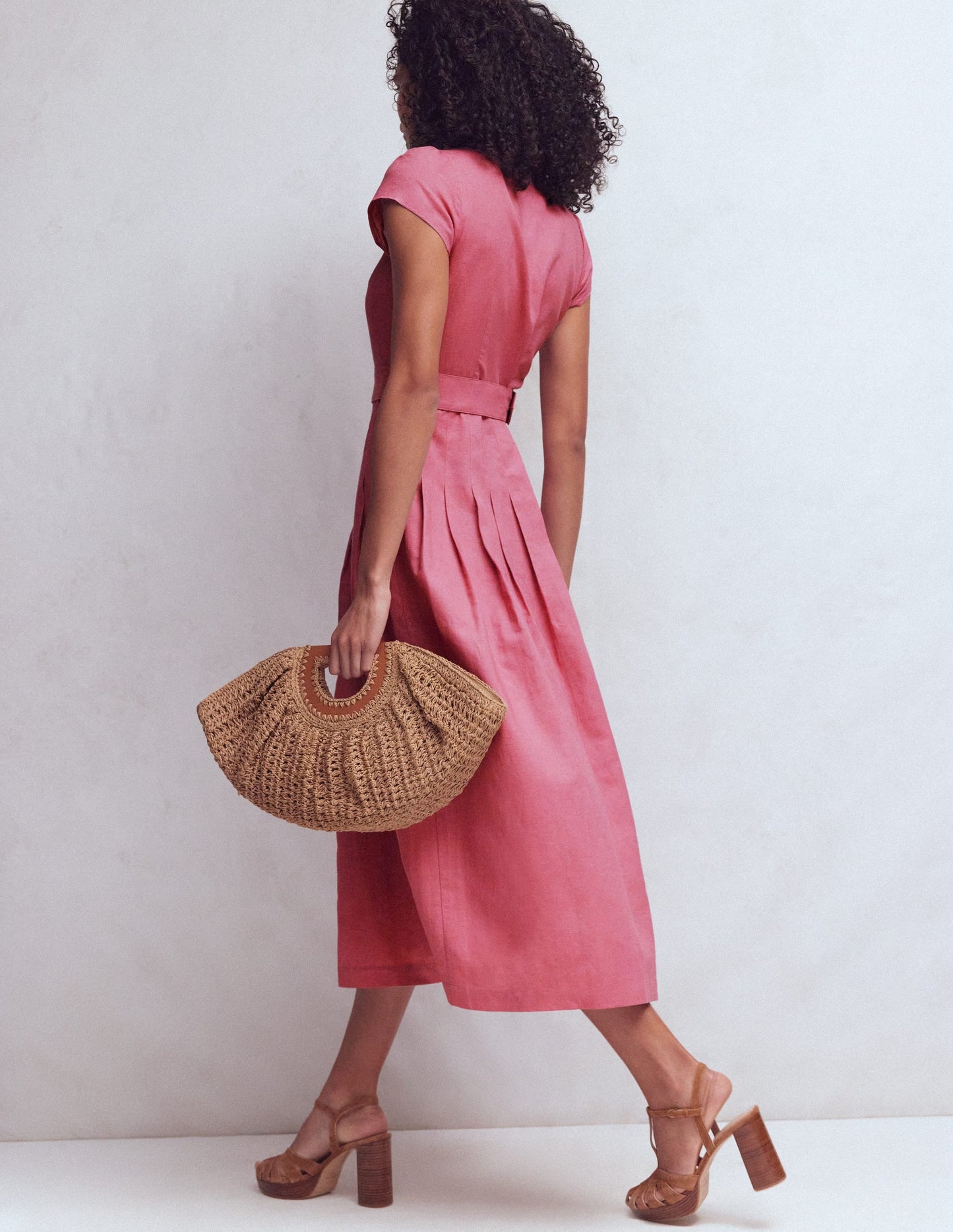 Pink Heather Arabella Linen Blend Dress