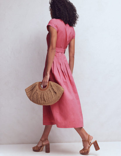 Pink Heather Arabella Linen Blend Dress