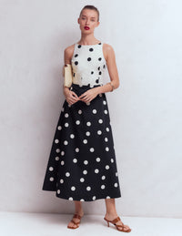 French Navy Painted Spaced Dot