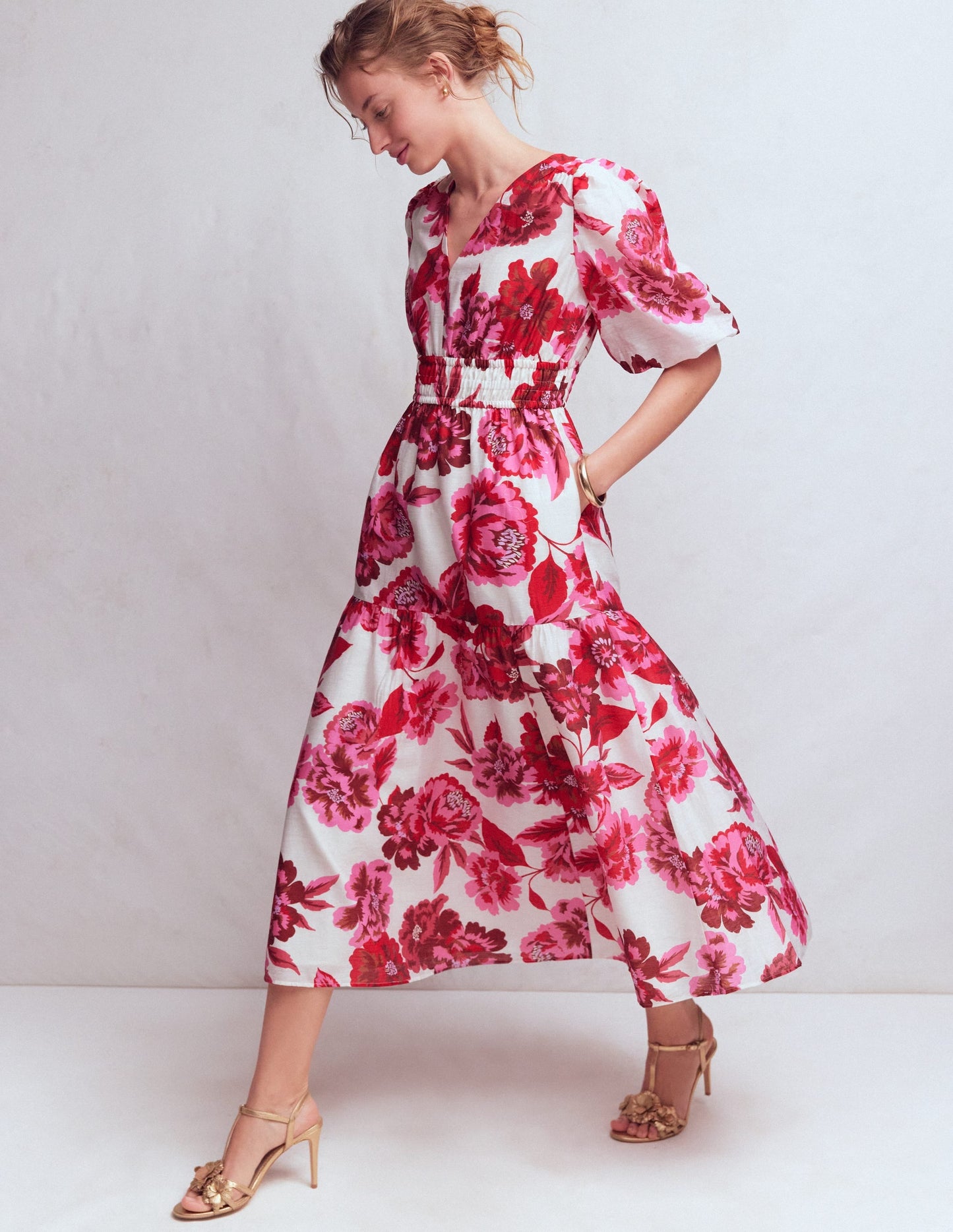 Pink Opulent Blossom Irene Silk Charmeuse Occasion Dress