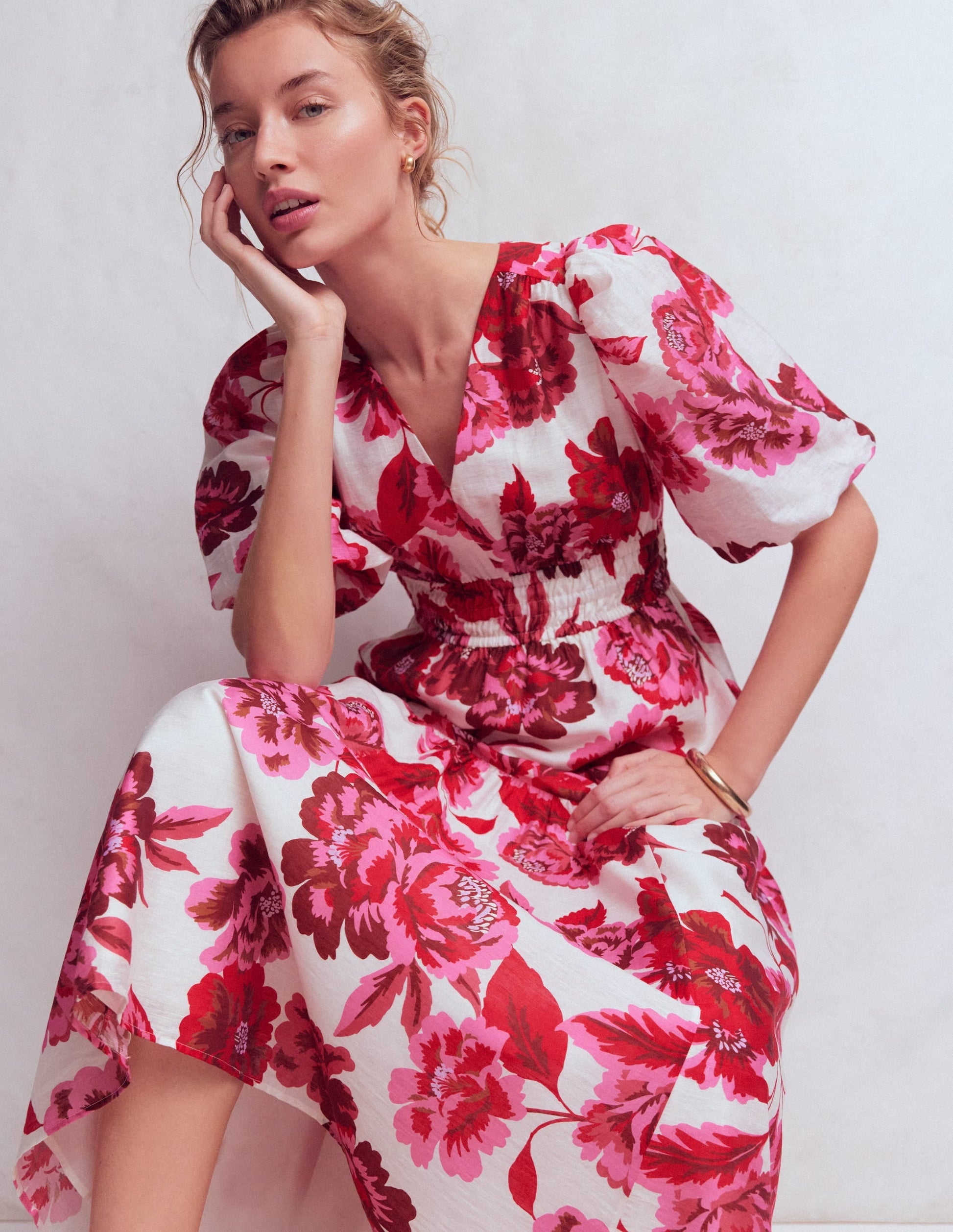 Pink Opulent Blossom Irene Silk Charmeuse Occasion Dress