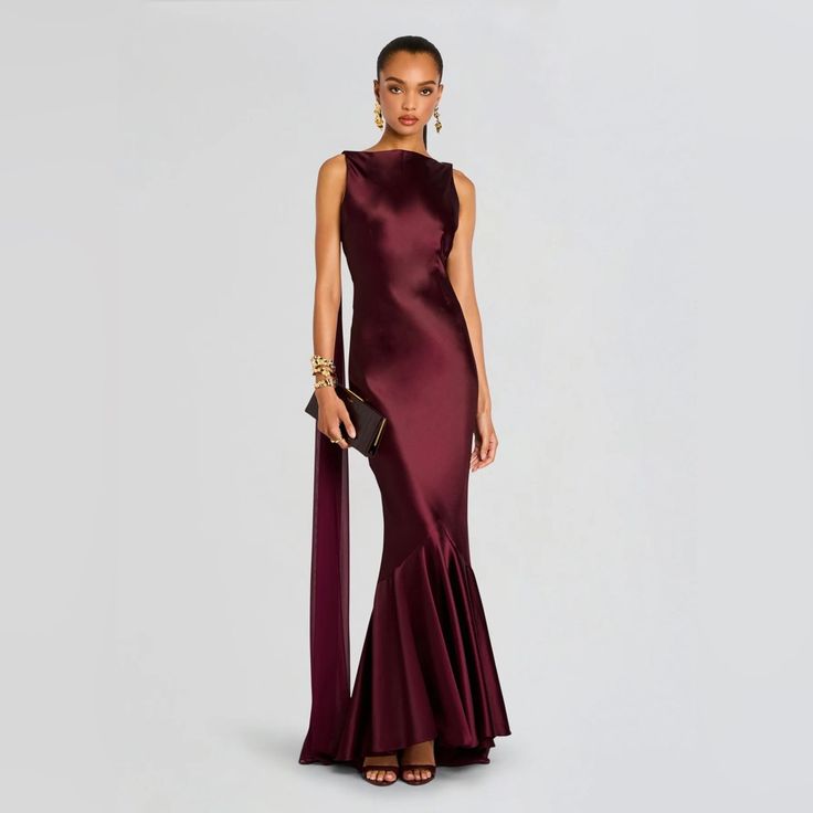 Julia Draped Satin Dress