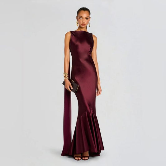 Julia Draped Satin Dress