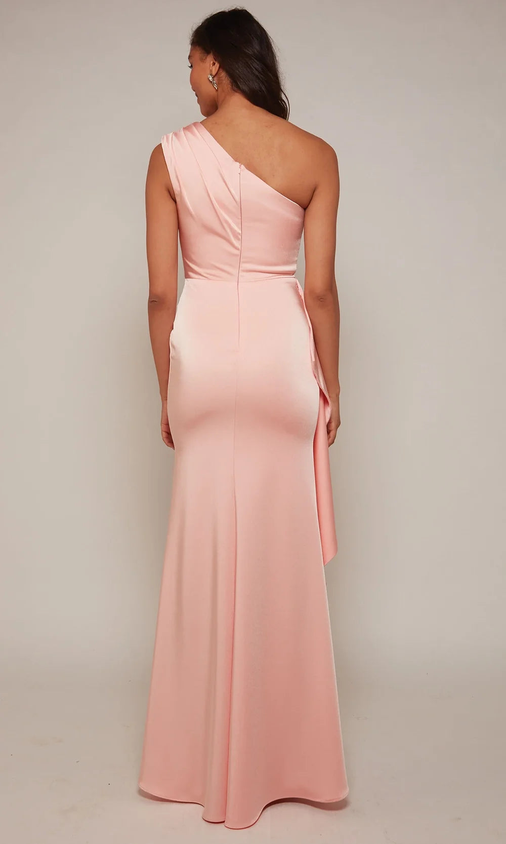 Burgundy* Vivienne One-Shoulder Draped Gown