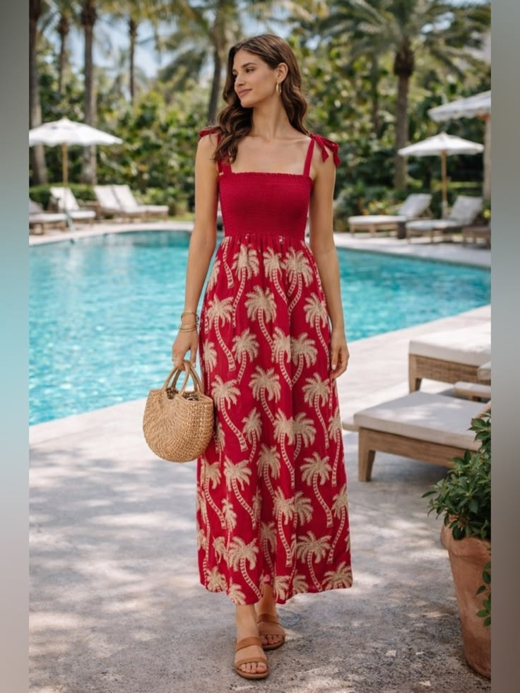 Paloma Palm Print Maxi Dress