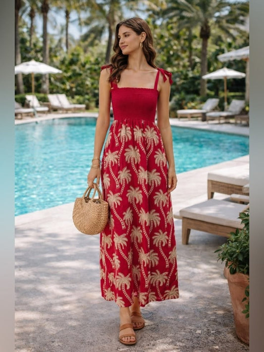 Paloma Palm Print Maxi Dress