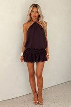 Latina Open Back Mini Dress - Plum - 6